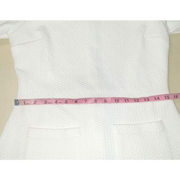 Versona White Dress Quilted Gold Zipper Size 8 New - Picture 10 of 12